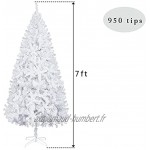 Vanities 2,1 m pieds en fer blanc 82,68 pouces 210 cm sapin de Noël 950 branches décoration de Noël convient pour salon chambre fête