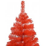 vidaXL Sapin de Noël Artificiel avec Support Arbre de Noël Décoration de Noël Jardin Patio Arrière-Cour Extérieur Salon Rouge 140 cm PVC