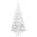 vidaXL Sapin de Noël Artificiel L 240 cm Blanc Sapin Décor Fête Maison Jardin