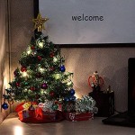 YHNJI Mini sapin de Noël artificiel avec lumières LED avec 50 pendentifs amovibles pour décoration de la maison