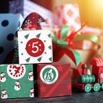 Kesote 24 Pcs Boîtes Bonbons Cadeaux pour Noël et Calendrier de l'Avent DIY à Remplir + 24 Autocollants