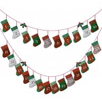 Kesote 24 Pièces Mini Chaussettes de Noël pour Calendrier de l'Avent DIY à Remplir Chiffre 1-24 10 x 15 cm