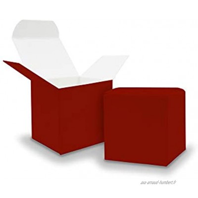 Lot de 50 boîtes cadeau itenga En carton À remplir Idéales pour les calendriers de l'Avent les baptêmes les mariages les naissances rouge foncé Würfel 5x5cm