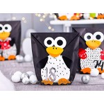 Papierdrachen Calendrier de l'Avent DIY à remplir Pingouins perforés avec 24 Sacs en Papier Noir à remplir soi-même et DIY Noël 2021 pour Les Enfants.