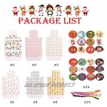 QIMMU 24 Calendrier de l'Avent,DIY Calendrier de l'Avent,24 boîtes Cadeau de Noël Boîtes Cadeaux Sacs en Papier avec 1-24 Autocollants pour Noël 3