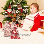 Queta Calendrier de l'Avent Kit d'artisanat Calendrier de Noël 24 Pochettes Cadeaux Sacs à Cordon pour Noël