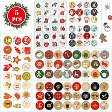 Stickers Calendrier Avent Décorer 5 Pièces Étiquettes Autocollants Joyeux Noël Autocollant Numéro Calendrier Avent Autocollants Chiffres Calendrier Avent pour Autocollants Cadeaux Noël Emballages Noël