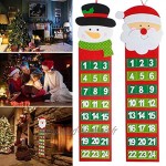 Sysow Calendrier de l'Avent à remplir calendrier de Noël à suspendre pendentif bonhomme de neige calendrier mural calendrier de Noël calendrier mural de Noël décoration de Noël
