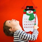 TAZEMAT Noël Calendrier de l'avant pour Enfant Bonhomme de Neige avec 24 Petites Pochettes à Remplir Comptes à Rebours Mural Décoration Suspendu en Tissu Feutre