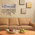 TOYANDONA 1 Set Family Birthday Calendar Board DIY En Bois Anniversaire Rappel Calendrier Tenture Murale Plaque Avec 50 Disques Ronds 50 Disques Coeur