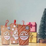 Ulikey 24 Calendrier de l'Avent 24 Sacs en Papier avec Autocollants Sacs en Papier Kraft à Remplir pour Baptême de Fête d’Anniversaire de Mariage Cadeaux de Noël