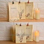 Ulikey 24 Sac Cadeau de Noël Kraft Papier Calendrier de l'Avent Sac + 24 Autocollants + 24 Clip Sac de Bonbons Sachets pour Cadeaux de Noël Mariage ou Anniversaire