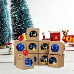 Wishstar Calendrier de l'Avent Boites Cadeau Noël DIY 24 Pochon Calendrier de l'avent Calendrier Boite en Papier Remplir Cadeaux Boîtes en Kraft Bonbons Noël Déco