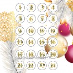 Yabaduu Calendrier de l'Avent Chiffres à coller 1-24 autocollants pour Noël 4 cm par autocollant Y048 numéro 1 : chiffres dorés