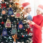 Yisscen Sacs de Calendrier de l'Avent DIY Compte à Rebours de Noël Bricolage avec 1-24 Autocollants de Nombres de l'avent pour Le Remplir et Suspendre des Bijoux et du Bricolage