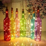 12 pièces Lumière de bouteille linarun 20 LEDs 2M bouteille lumière chaîne bouteille de vin veilleuse pour fête Noël Halloween décoration de mariage avec 10 batteries supplémentaires
