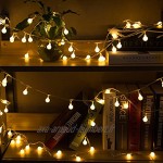 Guirlande Lumineuse 10M 80 Ampoules Guirlande lumineuse LED à Piles Petites Boules Blanc Chaud Décoration Romantique pour Fête Noël Halloween Mariage Anniversaire Soirée Décor Chambre Terrasse