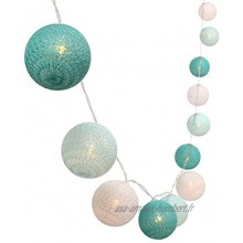 Guirlande lumineuse de 3 m avec 30 boules à LED en coloré Fonctionne avec des piles idéale pour Noël ou un mariage bleu blanc