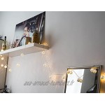 Guirlande lumineuse marocaine LED CozyHome – Longueur totale 7M | 20 LED blanc chaud | Deco cocooning | Boules argentées style oriental marocain – Pas de changement de piles