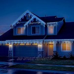 Guirlande Lumineuse Stalactite 1000 LED Bleu et Blanc brillant,lumières de Noël extérieure & intérieure avec 8 fonctions de mode Alimentation Secteur avec Longueur éclairée 35m Câble Blanc