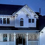 Guirlande Lumineuse Stalactite 760 LED Blanc brillant lumières de Noël extérieure et intérieure avec 8 fonctions de mode Alimentation Secteur avec Longueur éclairée 26m Câble blanc
