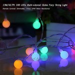 Guirlande lumineuse,13M 100 LED ampoule 8 Modes avec télécommande 3.6W LED Petites Boules étanche IP44 postuler à Intérieur et Extérieur Jardin Noël et Mariage Multicolore