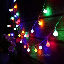 Guirlande lumineuse,13M 100 LED ampoule 8 Modes avec télécommande 3.6W LED Petites Boules étanche IP44 postuler à Intérieur et Extérieur Jardin Noël et Mariage Multicolore