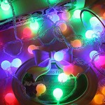 Guirlande lumineuse,Tomshine 13M 100 LED ampoule 8 Modes avec télécommande étanche IP44 Luminosité réglable 3.6W LED Petites Boules Multicolore