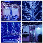 LEDGLE Lot de 14 LED Guirlandes Lumineuses à piles 3m 30 LED Étanche Guirlande Lumineuse à Piles Pour Intérieur Extérieur Décoration de Noël Fenêtre Mariage Bleu