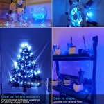 LEDGLE Lot de 14 LED Guirlandes Lumineuses à piles 3m 30 LED Étanche Guirlande Lumineuse à Piles Pour Intérieur Extérieur Décoration de Noël Fenêtre Mariage Bleu