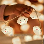 Linghuang 3.5M 20 LEDs Sourires Nuages ​​Blancs Fées Lumières Chaude Blanc Fées Veilleuses pour Enfants Enfants Chambre Corridor Guirlandes De Mariage Décoration De Noël Nuage