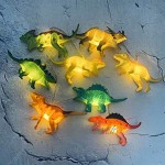 Newooh 10 guirlandes Lumineuses à Piles de Dinosaures Guirlande Lumineuse LED Dino Blanc Chaud Mini Guirlande Lumineuse intérieure pour Enfants Décoration de Chambre d'enfants