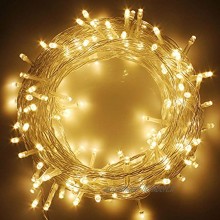 Noël Guirlande lumineuse LED 100 Blanches Chaudes LEDs sur Câble Transparent pour Noël Sapin Maison Fêtes Mariages Anniversaire Nouvel An