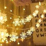 Snowflake fariy lights Linarun 10M 80LED 3AA à piles avec deux modes monochromes et clignotants LED guirlandes pour la Saint Valentin Noël mariage décoration de fête de vacances