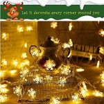 Snowflake fariy lights Linarun 10M 80LED 3AA à piles avec deux modes monochromes et clignotants LED guirlandes pour la Saint Valentin Noël mariage décoration de fête de vacances