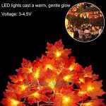 Udefineit Guirlande de 40 feuilles d'érable artificielles à LED 6 m
