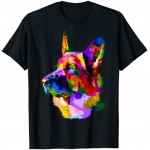 Berger coloré portrait de chien de berger allemand de T-Shirt