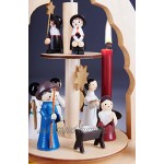 BRUBAKER Pyramide de Noël en Bois Figurines peintes à la Main 2 Étages Hauteur 30 cm Crèche avec l'enfant Jésus Marie et Josef Anges et Carolers