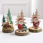 décoration de Noël Arbre de Noël en Bois Mini Bureau Petits Ornements Old Man Color : B