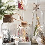 décoration de Noël,éclairage Renne Nordique Veilleuse Ornements en Verre d'arbre de Noël Boules de Neige Color : D