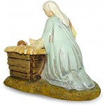 Ferrari & Arrighetti Nativité Figurine Vierge Marie avec Bébé Jésus dans Le Berceau Collection Martino Landi 12 cm