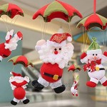Plafond de Noël Transer »Décorations Parachute 14cm Père Noël Smowman Nouvel an Ornement de Noël Pendentif accrochéBlanc Color : Red