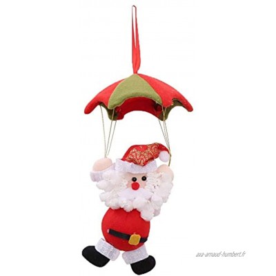 Plafond de Noël Transer »Décorations Parachute 14cm Père Noël Smowman Nouvel an Ornement de Noël Pendentif accrochéBlanc Color : Red