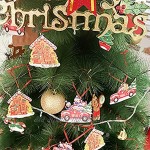 STOBOK Bois de Noël Arbre Ornements de Pain D' épice: 4Pcs Arbre De Noël DIY Charms Pendentif Accroché Décoration