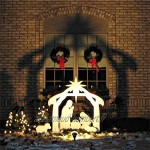 BIUBIULOVE Crèche de Noël Ensemble de crèche de Noël scène de Jésus de Noël insérant Le Panneau en Plastique de Carte décorations de Noël en Plein air de crèche de la Sainte Famille Petit