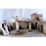 De Sisinno Maison pour crèche orientale arabe avec coupelle ligne Prêt-à-Porter pour figurines de 10 cm – Dimensions H 25 x 20 x 4 cm