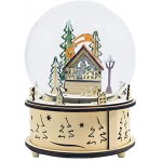 Riffelmacher Boule à neige Père Noël avec flocons de neige et musique au choix Magnifique boule en verre avec décoration de Noël
