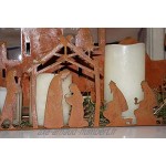 Rostikal Crèche de Noël Décoration de Noël Figurines de Crèche Crèche avec Figurines Rouille Décoration Métal Patine Patine 660 x 130 cm