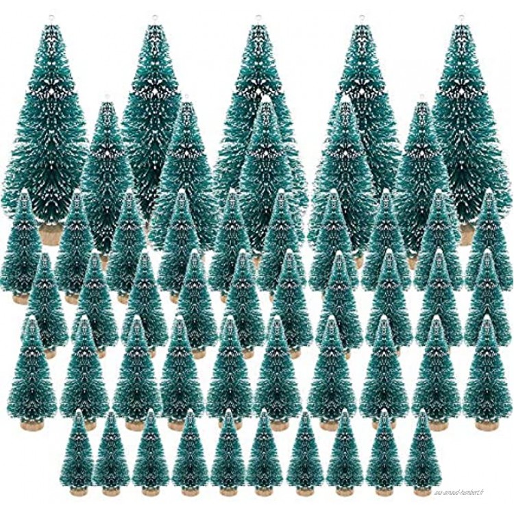 3,5 4,5 6,5 8,5 cm 50 mini sapin de Noël artificiel table sapin de Noël petit sapin avec effet neige vert Décoration de Noël Décoration de table bricolage vitrine