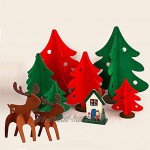 Anyingkai 8pcs Sapin Feutrine 3D,Sapin Feutrine pour Enfants,Arbre Noël en Feutre,Sapin de Noël de Table,Sapin de Noël DIY
